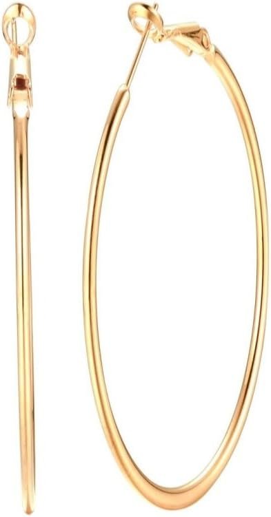 Dainty 70mm Big Large Hoop Earrings for Women Fashion Round Circle Huggie Hoops 3 Inch Fashion Minimalist Hooped for Bff Birthday Her