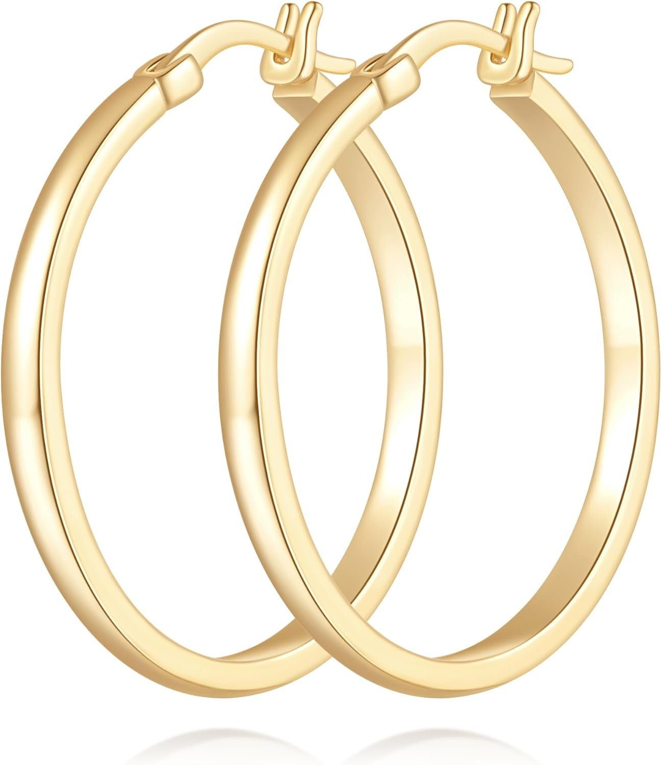 14K Gold Hoop Earrings for Women 14K Gold Earrings for Women Gold Hoop Earring for Womens Hoops Understated Elegance with Smooth Lines Hoops Earring for Womens 20/25/30/40mm
