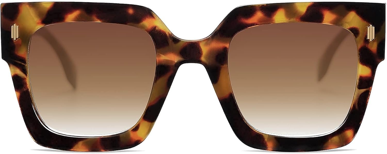SOJOS Vintage Oversized Square Sunglasses for Women,Retro Womens Luxury Big Large Sun Glasses UV400 SJ2194