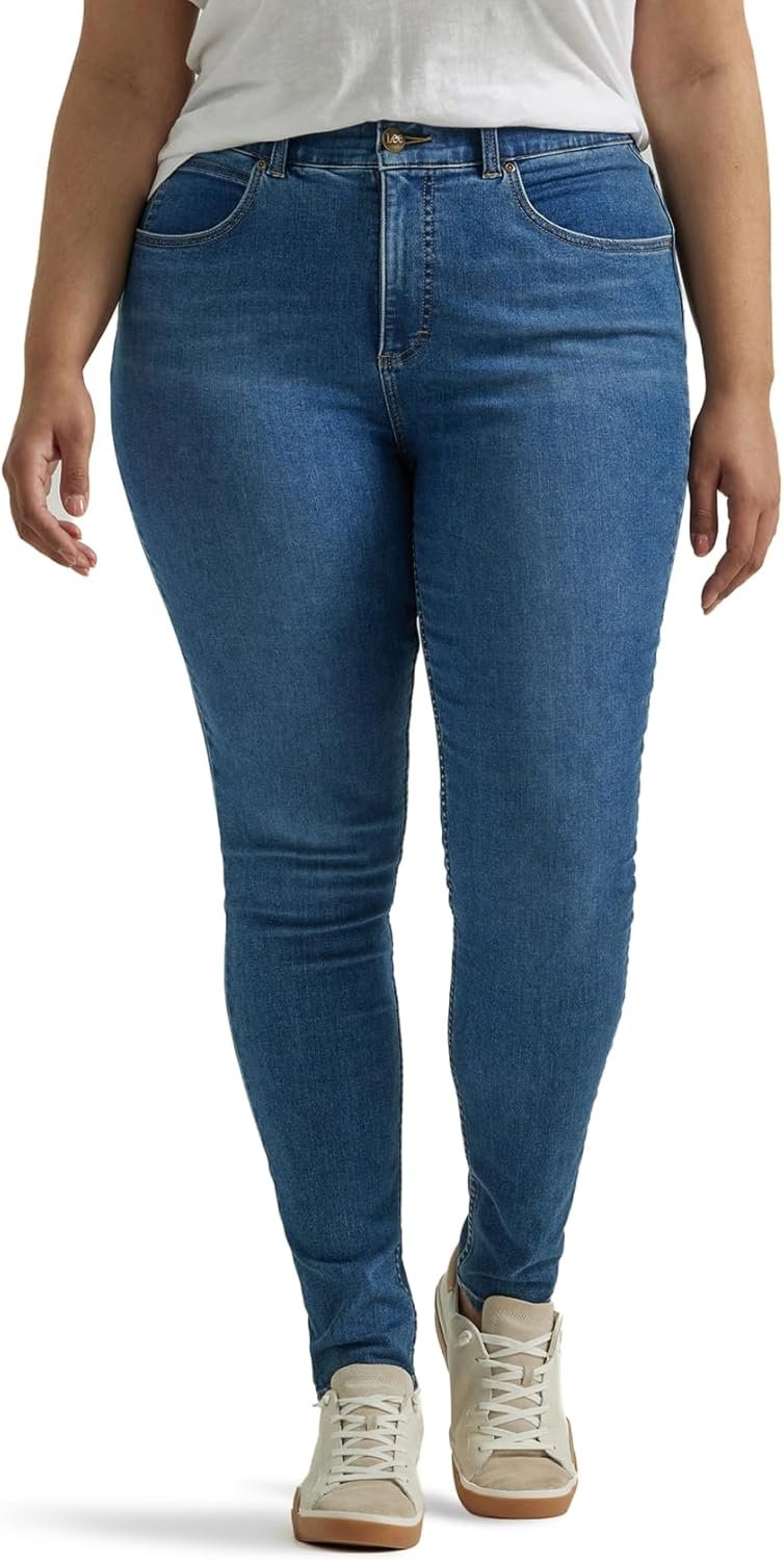 Lee Women’s Plus Size Ultra Lux Comfort with Flex Motion High Rise Skinny Jean