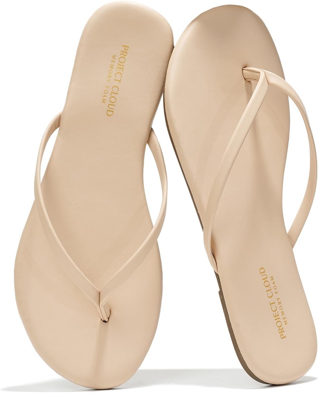 Project Cloud Flip Flops for Women Footwear- Lightweight and Memory Foam Insole Sandals for Women 2026 – Durable Non-Slip Beach Essentials Flats for Women Sandals (Foundations)