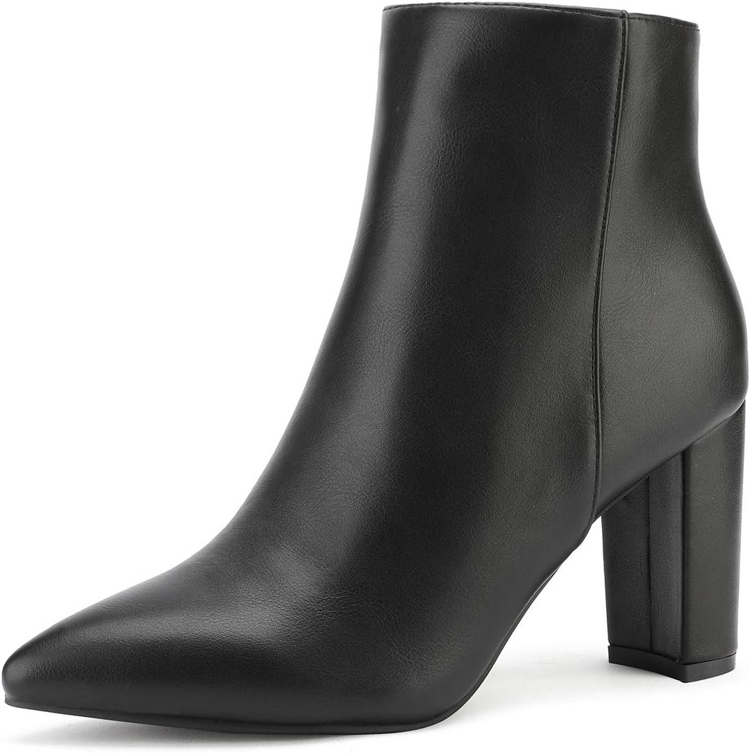 DREAM PAIRS Women’s Chunky Heel Ankle Booties Pointed Toe Short Boots