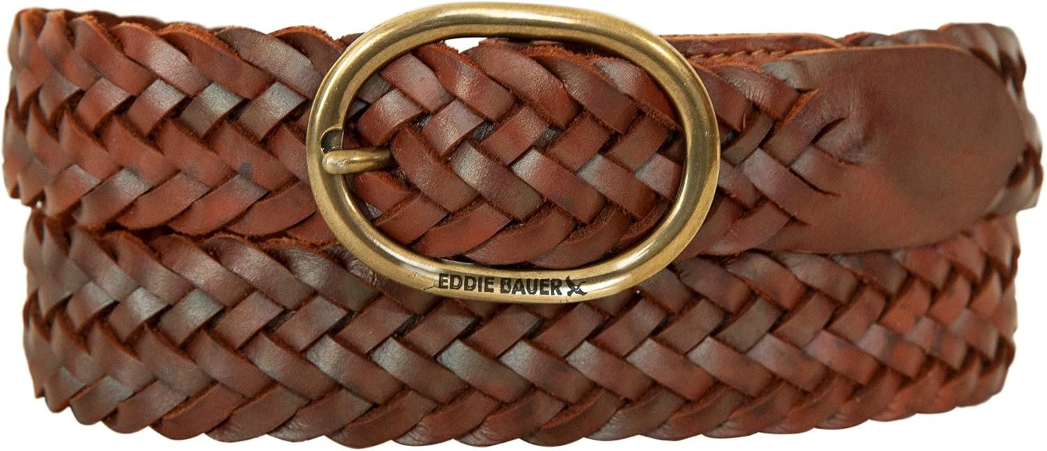 Eddie Bauer Women’s Casual Leather Belts with Durable Metal Buckle