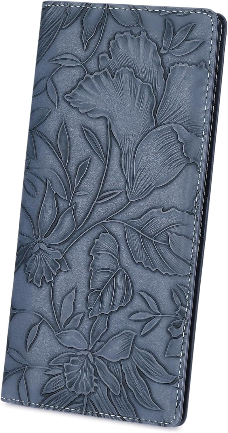 FALAN MULE Ultra Slim Thin Wallet for Women Bifold Leather RFID Blocking Designer Credit Card Holder