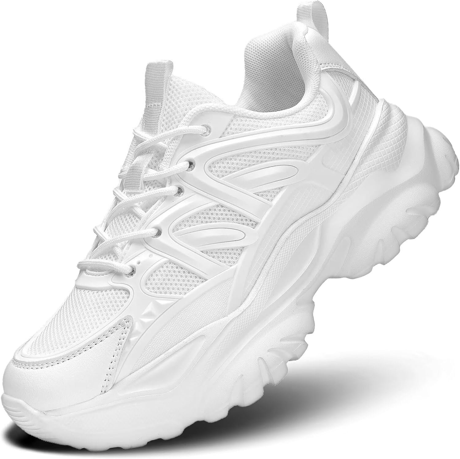 Women’s Road Running Shoes Non Slip Ladies Walking Fashion Athletic Chunky Sneakers Work Gym Comfort Lightweight Mesh Soft Sole
