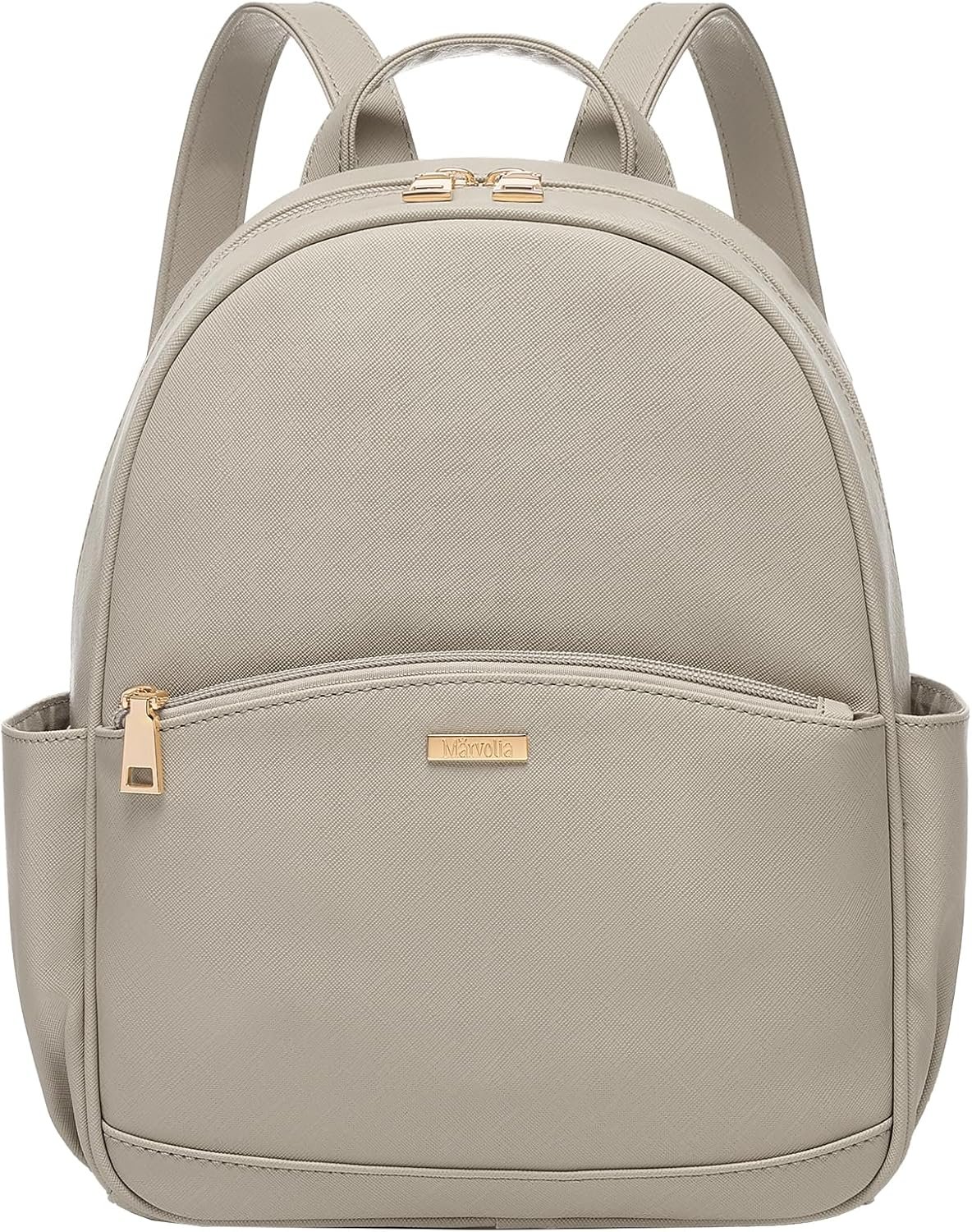 Marvolia Mini Backpack for Women – Leather Backpack Cute Backpacks with Multiple Pockets for Travel College Work – Elephant Grey