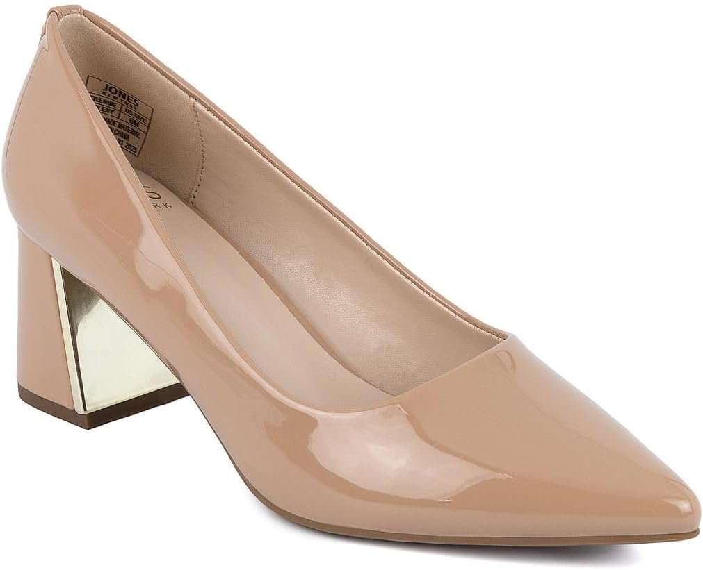 Jones New York Women’s Block Heel Pumps – Pointed Toe Slip-On Dress Shoes for Office, Party, and Formal Wear