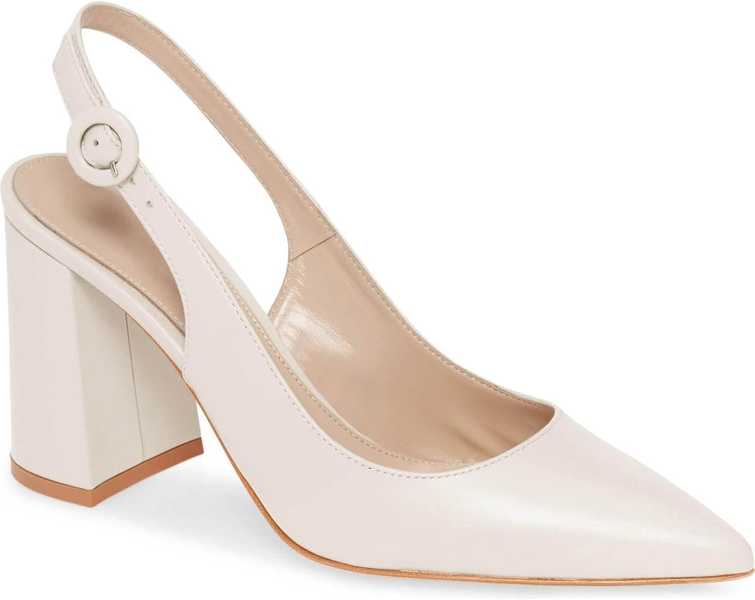 Women’s Pointed Toe Block Heel Pumps Slingback Chunky Heel Slip On Work Party Dress Shoes