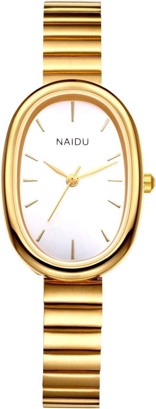 Avaner Women’s Ultra-Thin Oval Watches: Stainless Steel Slim Strap Small Face Ladies Elegant Dress Wrist Watches