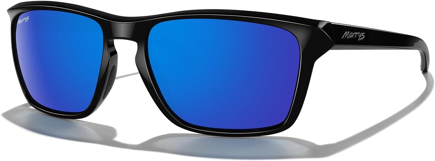 MERRY’S Rectangle Polarized Sunglasses for Men Women Driving Fishing Cycling Running UV400 Protection S9448