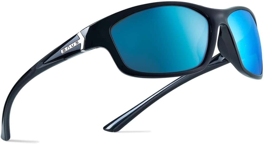 B.N.U.S Corning glass lenses polarized sunglasses for men and women UV400 Protection for Fishing Cycling Driving Italy made