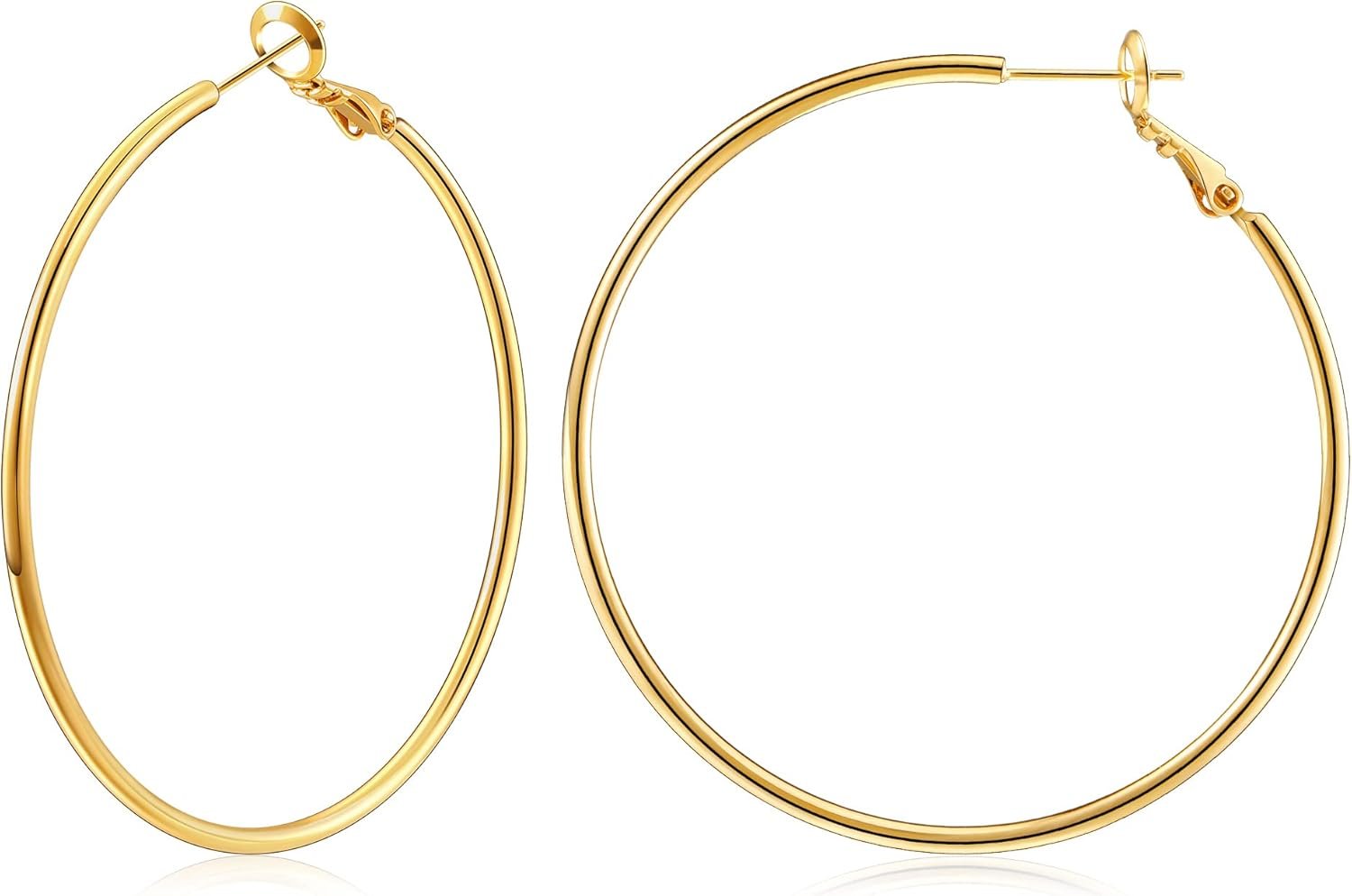 Gacimy Gold Hoop Earrings for Women 14K Gold Plated, 925 Sterling Silver Post Hypoallergenic Earrings Hoops for Women