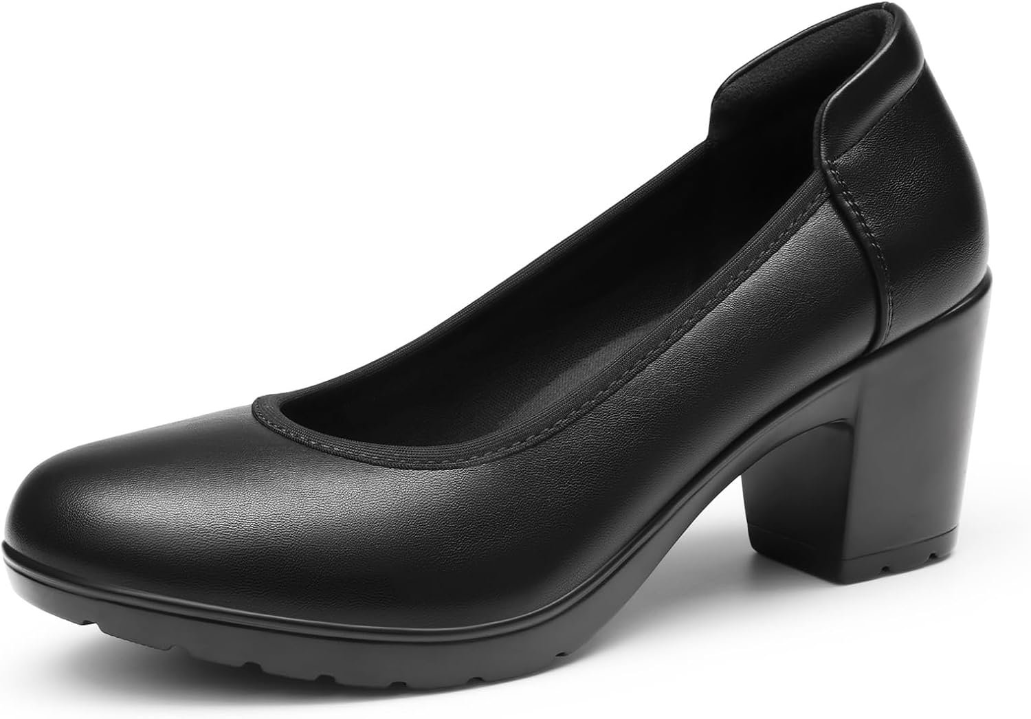 DREAM PAIRS Women’s Chunky Closed Toe Low Block Heels Work Pumps Comfortable Round Toe Dress Wedding Shoes Nereida