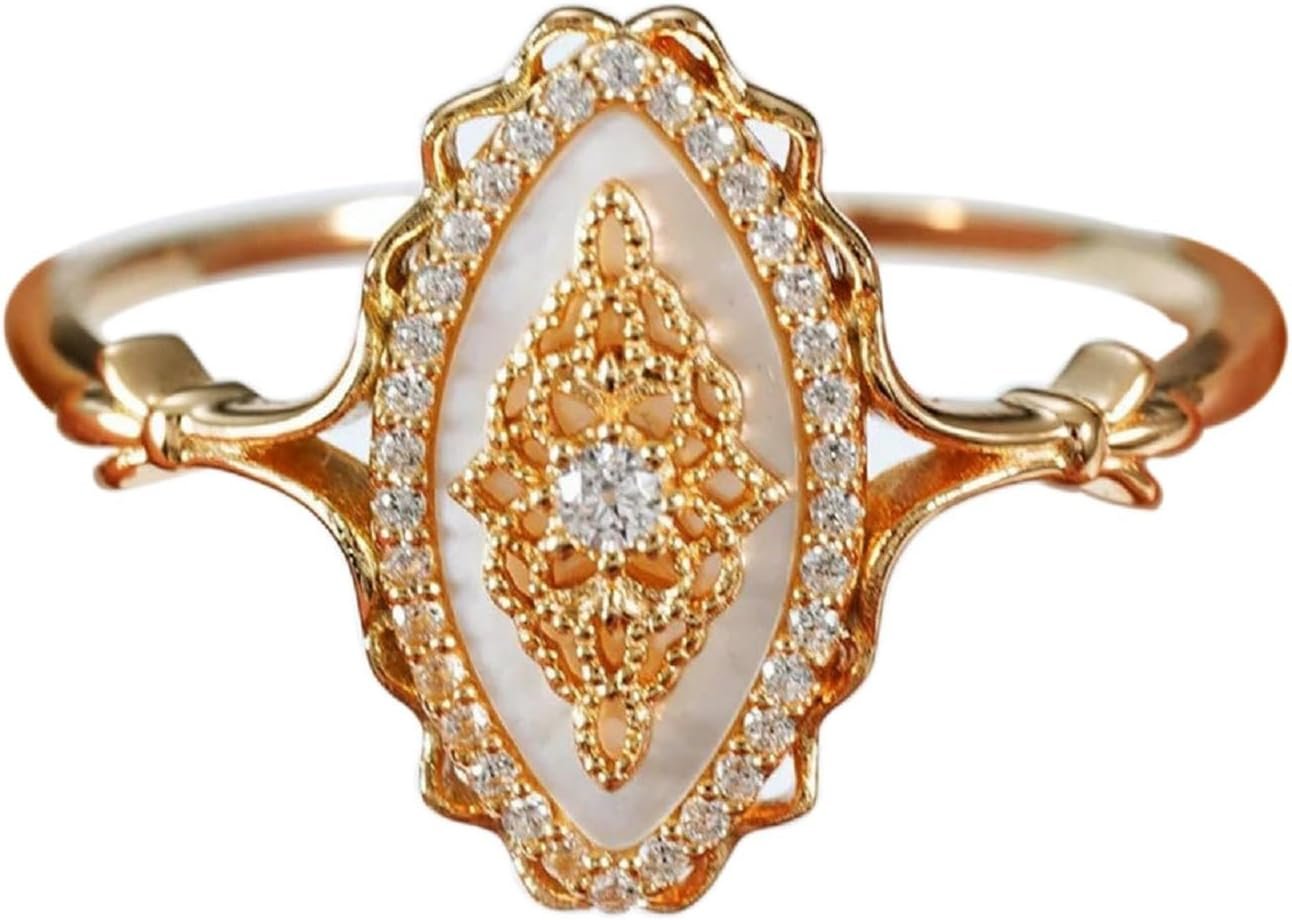 Simple Wave Lace Ring Women’s Personalized Vintage Court Style Ring, Gold Rings for Women，Promise Rings for Her