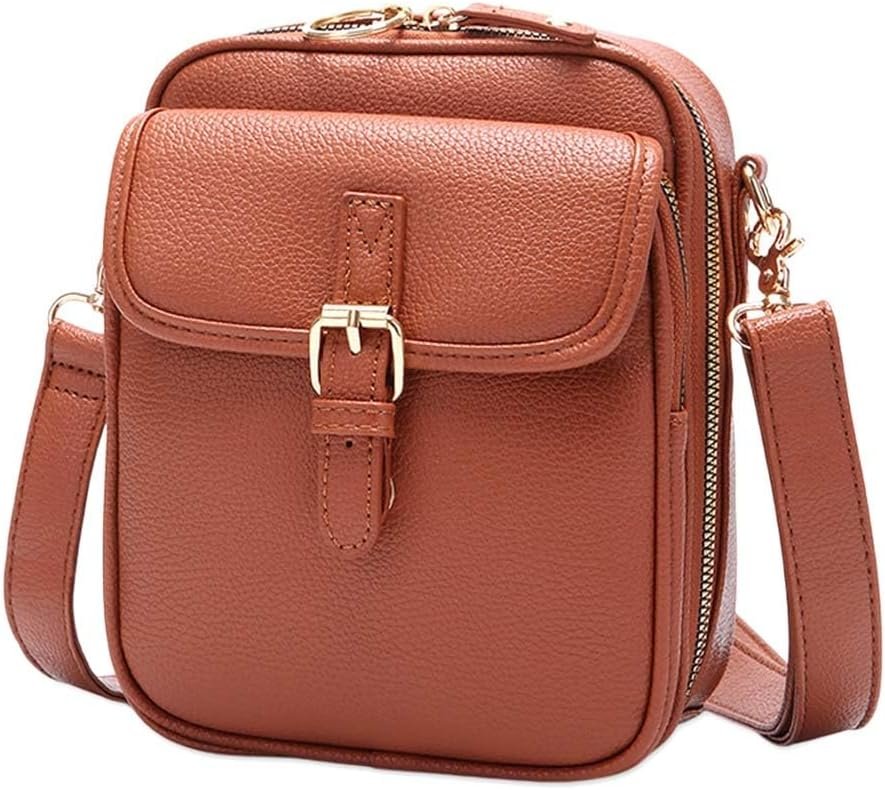 hoehew Crossbody Leather Bag for Women, Multi-Slot Multifunctional Large Capacity Bags Adjustable Shoulder Bags