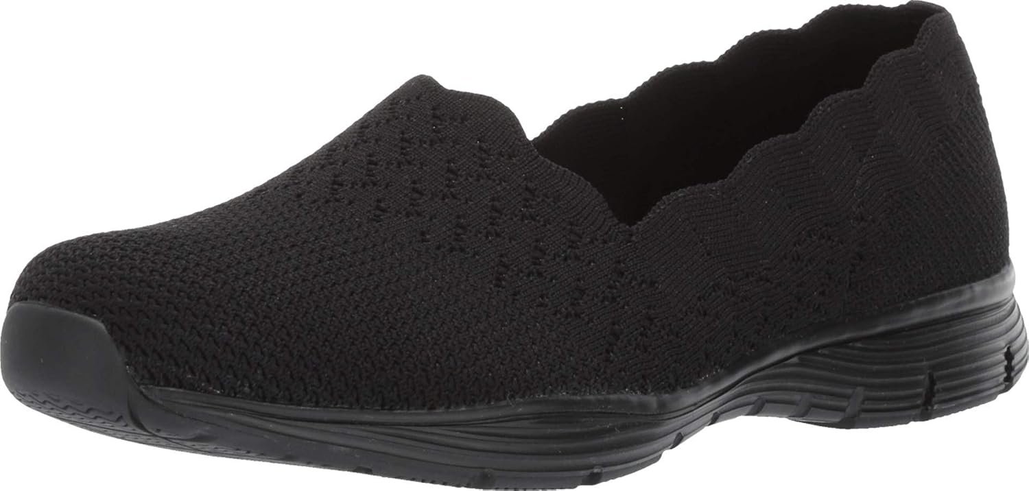 Skechers Women’s Seager Stat Scalloped Collar Engineered Skech-Knit Slip-on Classic Fit Loafer