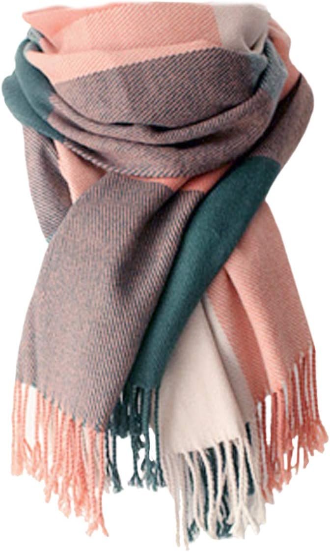 YSense Women’s Long Plaid Blanket Scarf Chunky Oversized Winter Fall Warm Big Tartan Scarves Wrap Shawl Ladies Gifts