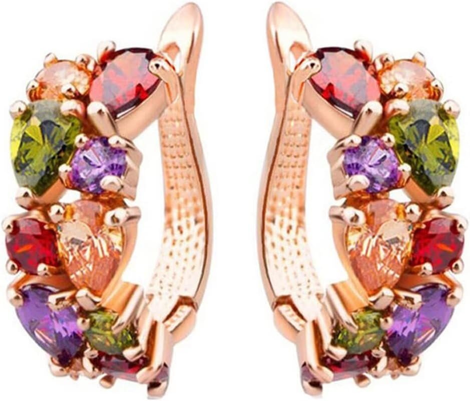 Women’s Vintage Rhinestone Earrings Fancy Crystal Cluster Colorful Dangles Prom Jewelry