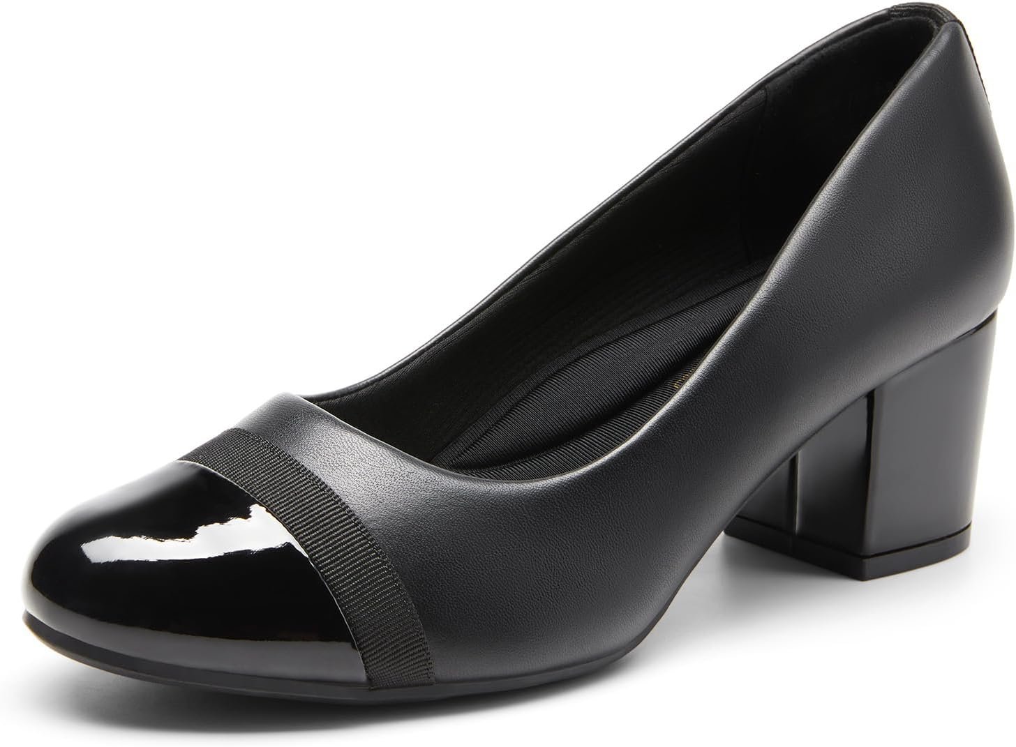 DREAM PAIRS Women’s Pumps Low Chunky Block Heel Dress Shoes Closed Round Toe Comfortable Heels