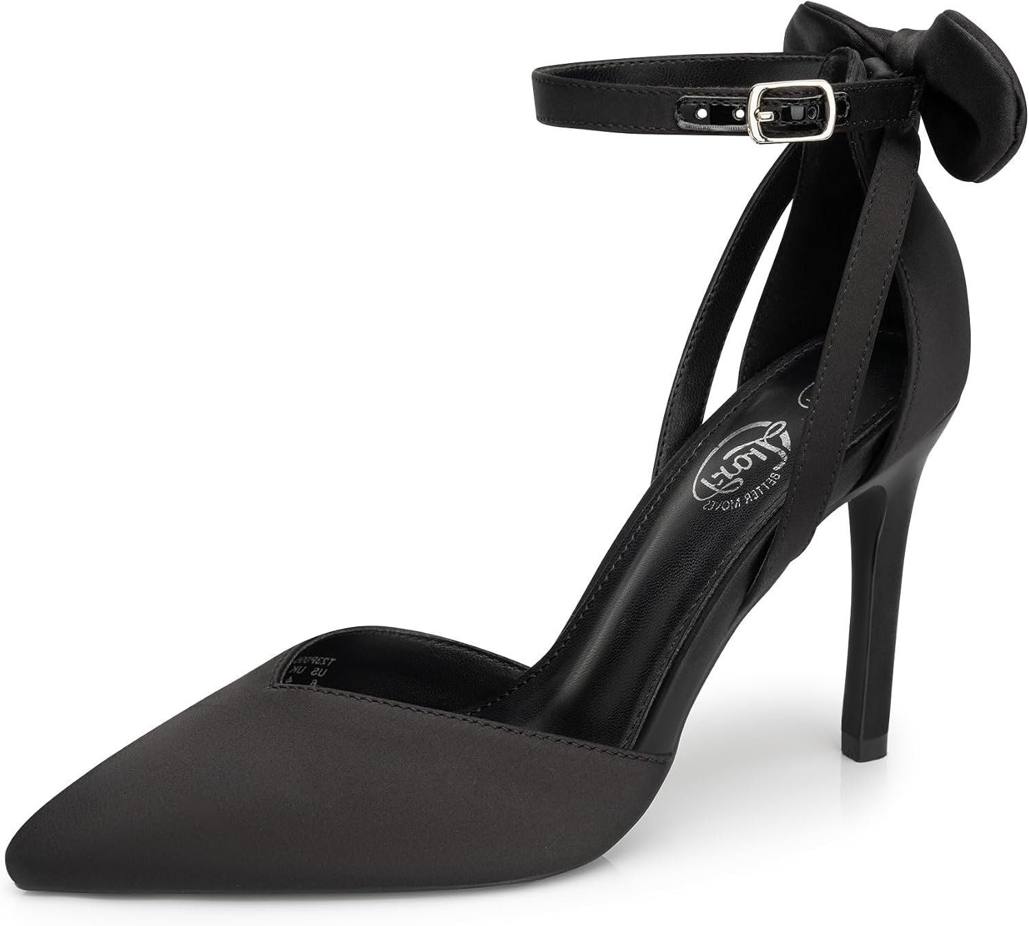 Trary Heels for Women Closed Pointed Toe Heels Women’s Pumps Stiletto High Shoes with Bow Knot Comfortable Ankle Strap Office Party Wedding Dress Shoes 3.74″ Heel