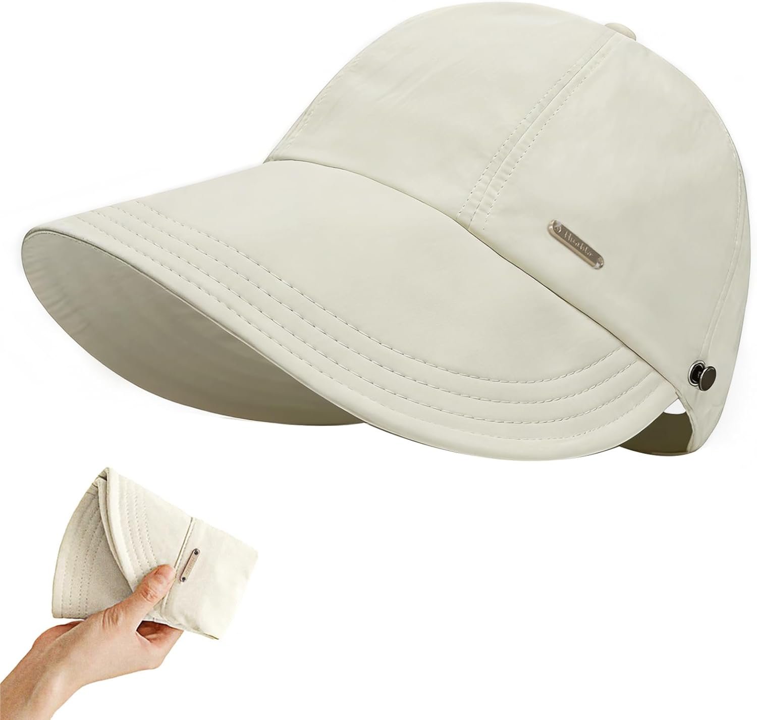 huablo]UPF 50+Womens Sun Hat UV Protection Hiking Fishing Hats Wide Brim Hat Adjustable Ponytail Packable Sun Cap