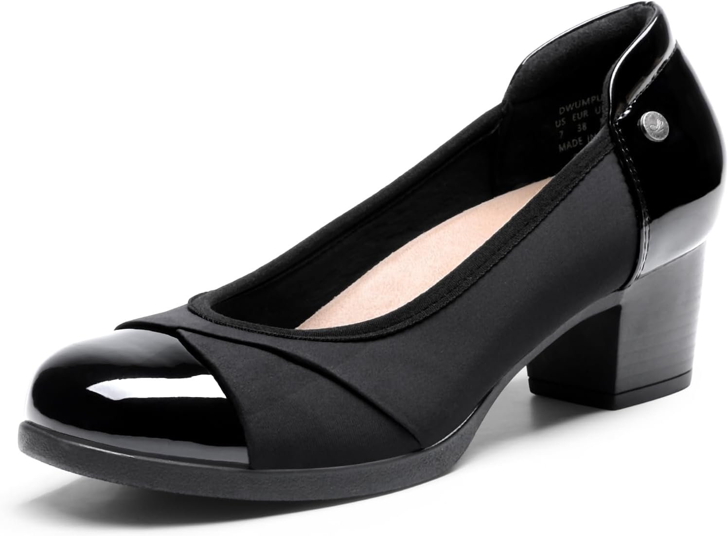 DREAM PAIRS Women’s Pumps Low Chunky Block Closed Toe Shoes Work Comfortable Heels Round Toe Dress