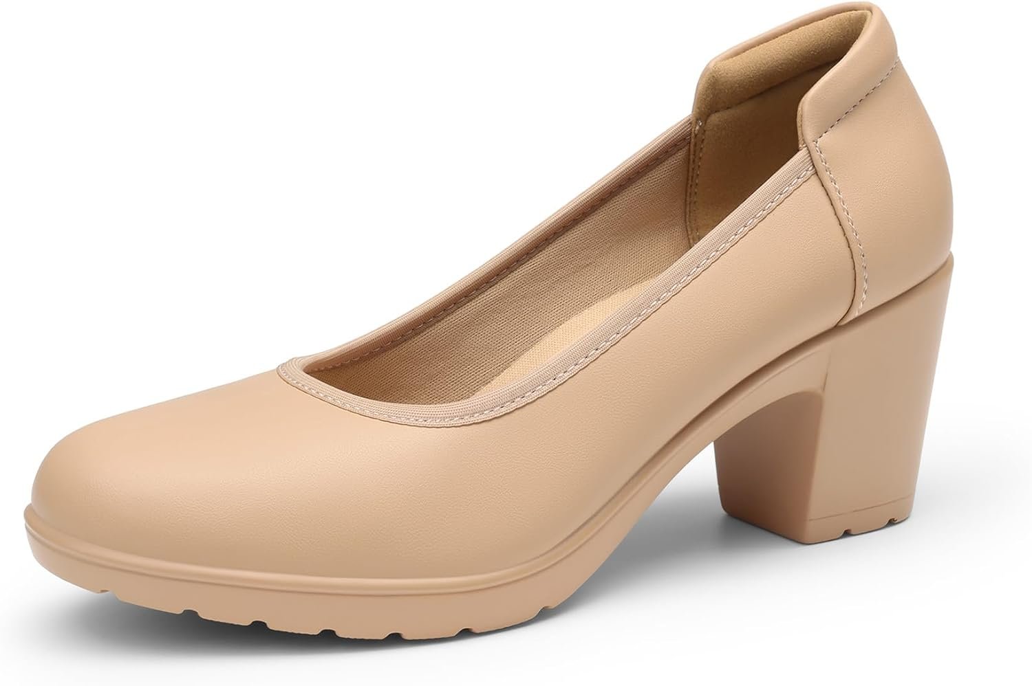 DREAM PAIRS Women’s Chunky Closed Toe Low Block Heels Work Pumps Comfortable Round Toe Dress Wedding Shoes Nereida