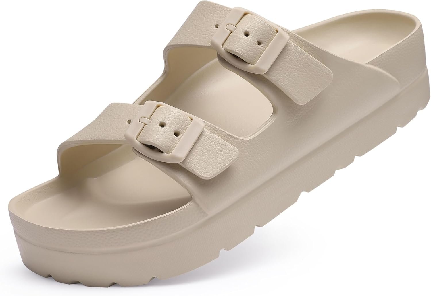 Goosecret Women’s Comfortable Arch Support Walking Platform Sandals | Lightweight Chunky Slip-On Foam Slides with Adjustable Buckle,Sandals for Beach and Daily Wear