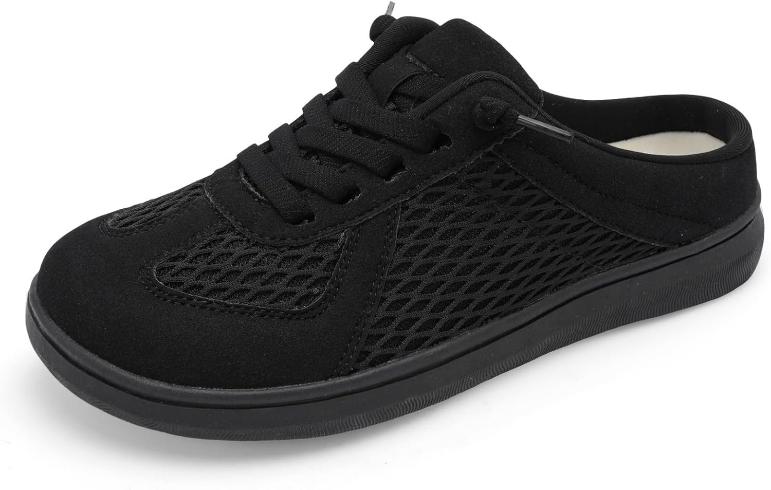 LeIsfIt Mules for Women Wide Slip-on Mule Shoes Breathable Walking Shoes Comfortable Backless Sneakers with Removable Sole