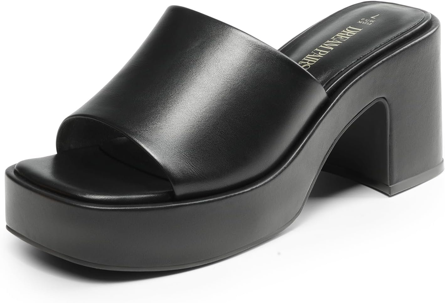 DREAM PAIRS High Chunky Platform Heels for Women Fashion Comfort Slip on Square Open Toe Block Heel Sandals