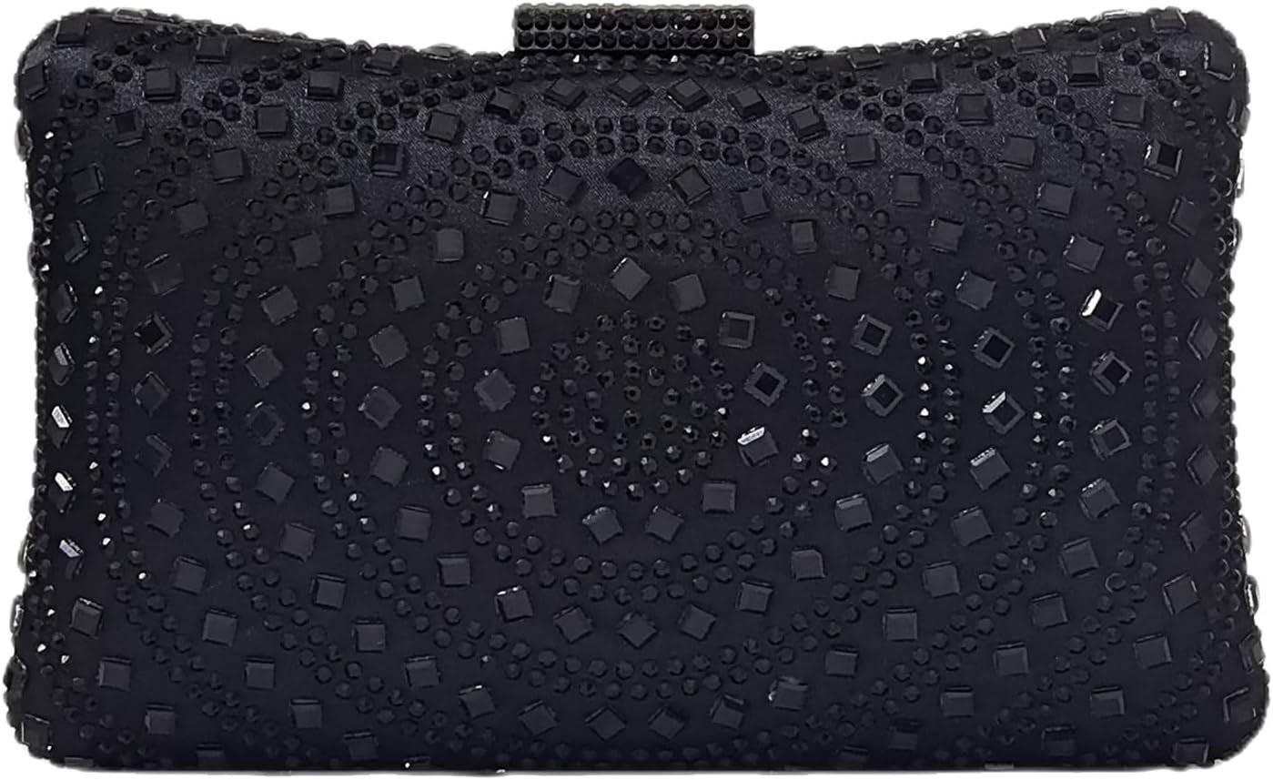 Crystal Box Clutch Rhinestone Handbags For Women Party Purse Wedding Evening Bag