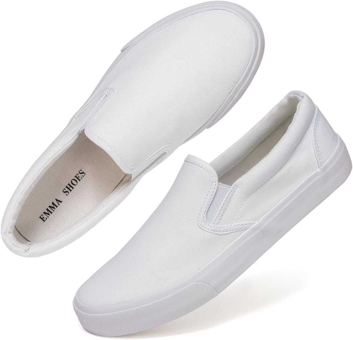 Emma Shoes Canvas Slip On Sneakers for Women, Canvas Slip On Shoes for Women, Low Top Casual Flats