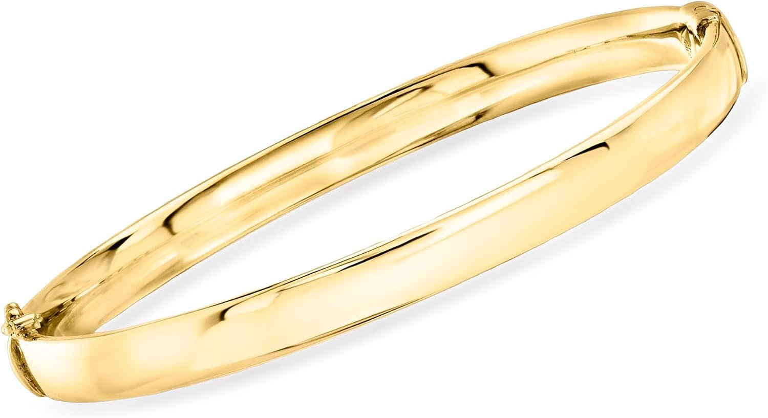 Ross-Simons 6mm 18kt Gold Over Sterling Oval Bangle Bracelet