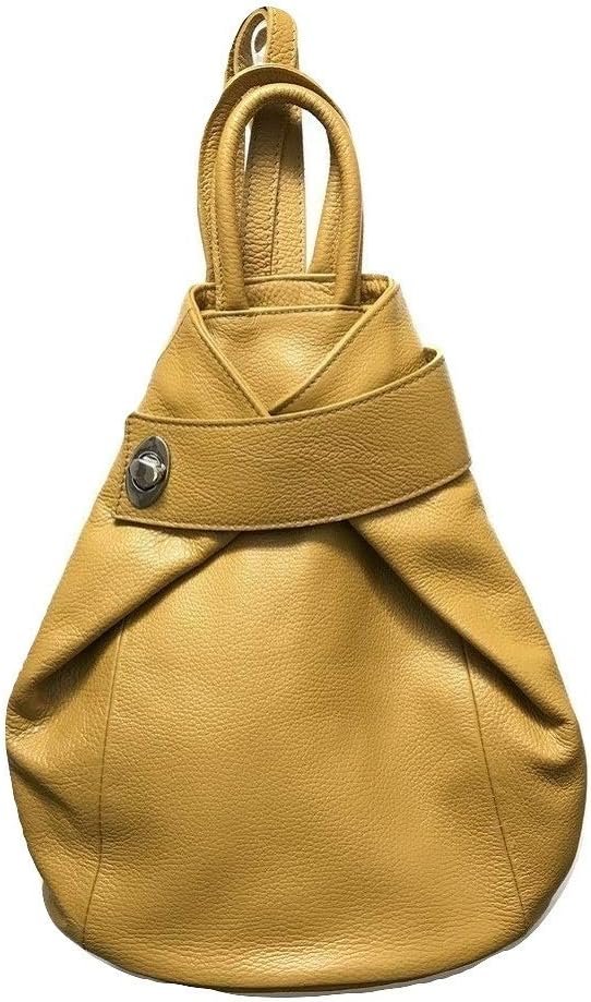 Stella Purse Backpack Tote Convertible Italian Leather, Mustard | Anti-Theft, Italian Tote Bag, For Women, Travel, Work & Casual