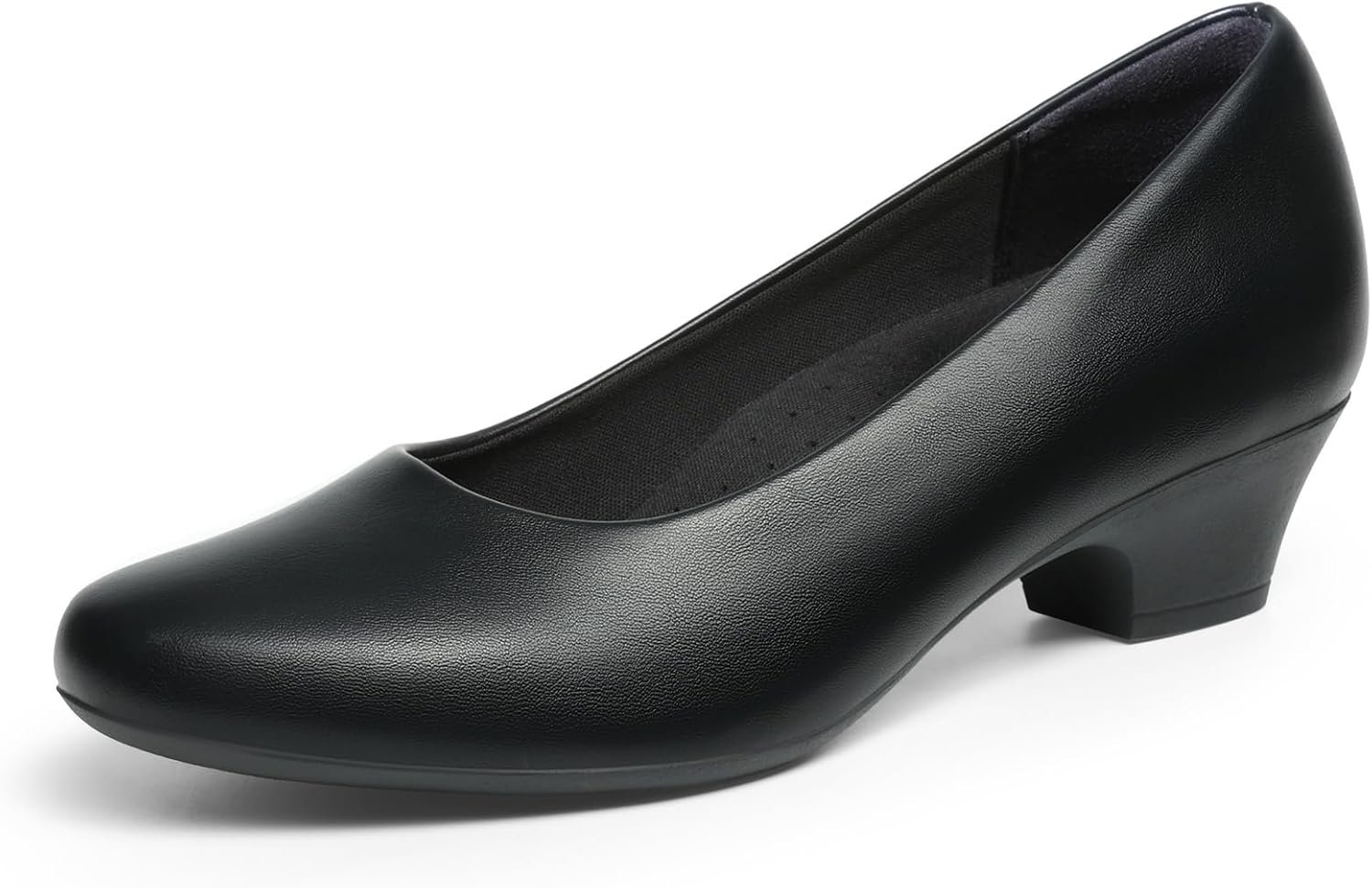 DREAM PAIRS Women’s Chunky Closed Toe Dress Low Block Heels Comfortable Slip On Work Pumps Wedding Casual Shoes