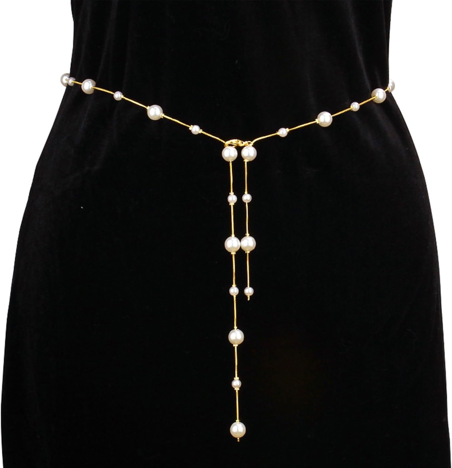 Longita Pearl Heart Chain Belt Gold Chain Belt for Women Fashion Plus Size Silver Waist Chains Metal Layered Waist Belts Chains Trendy Starfish Shell Belly Belts for Women Dress Summer Beach Jewelry