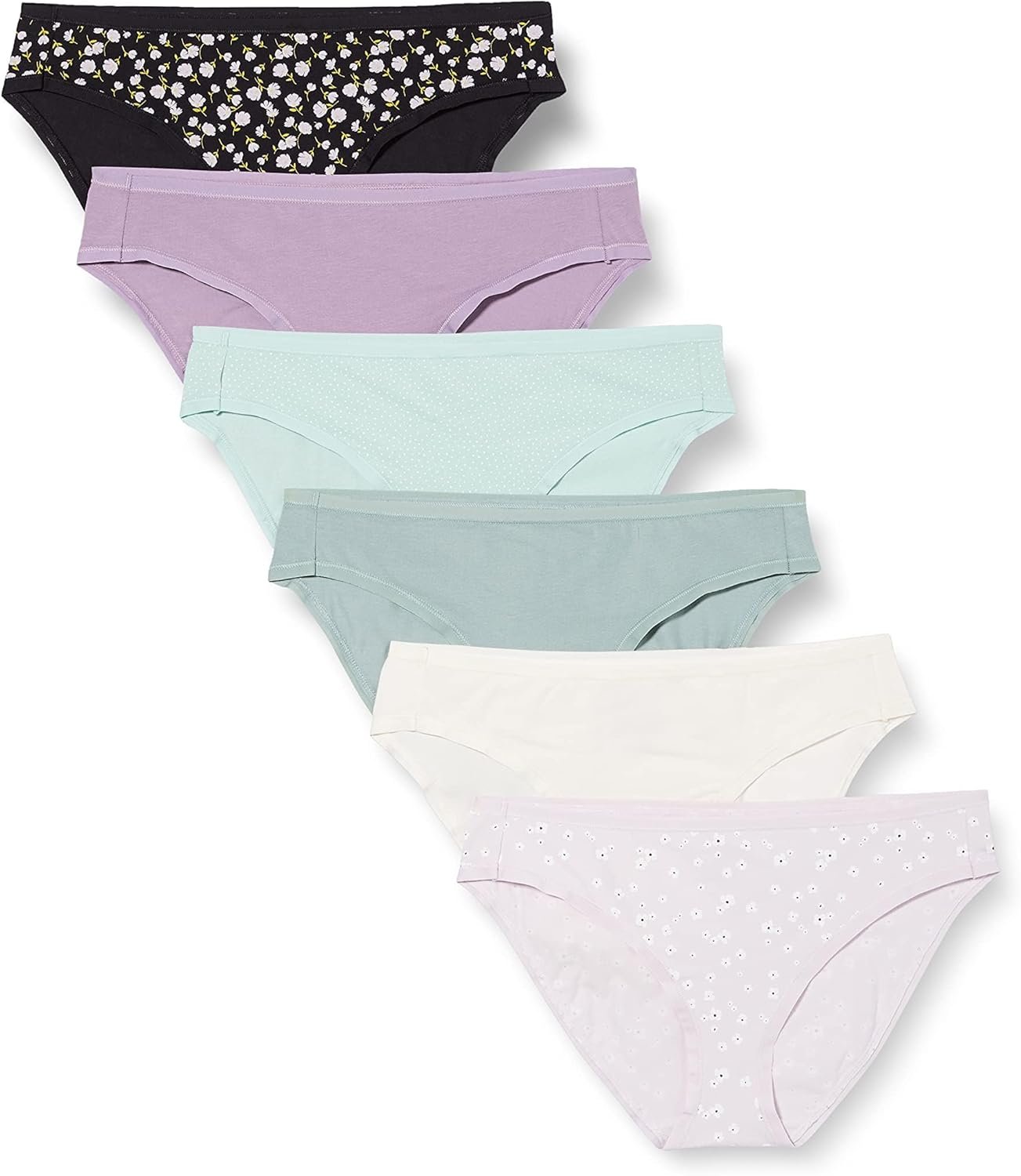 Amazon Essentials Women’s Breathable Cotton Bikini Brief Underwear with Full Coverage, Multipacks