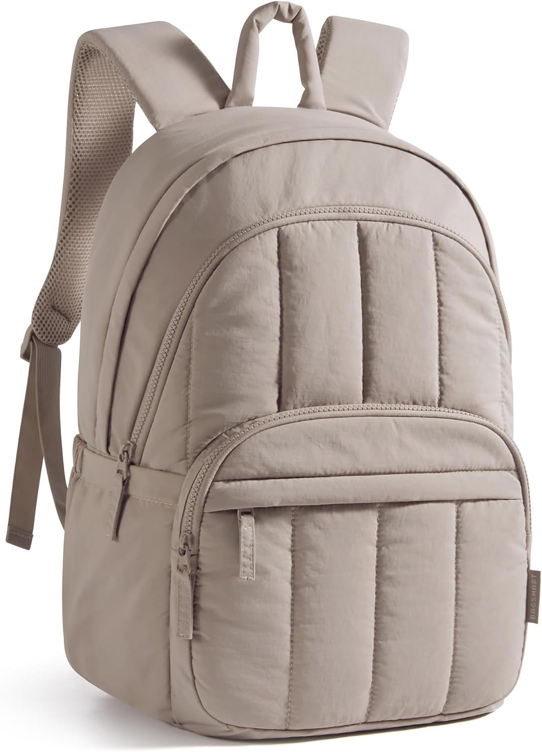 BAGSMART Womens Backpack Small Travel Laptop Backpack for Women, Quilted College Laptop Bookbag, Work Back Pack for Women, Cute Computer Water-Resistant Casual Daypack, Puffer Camel