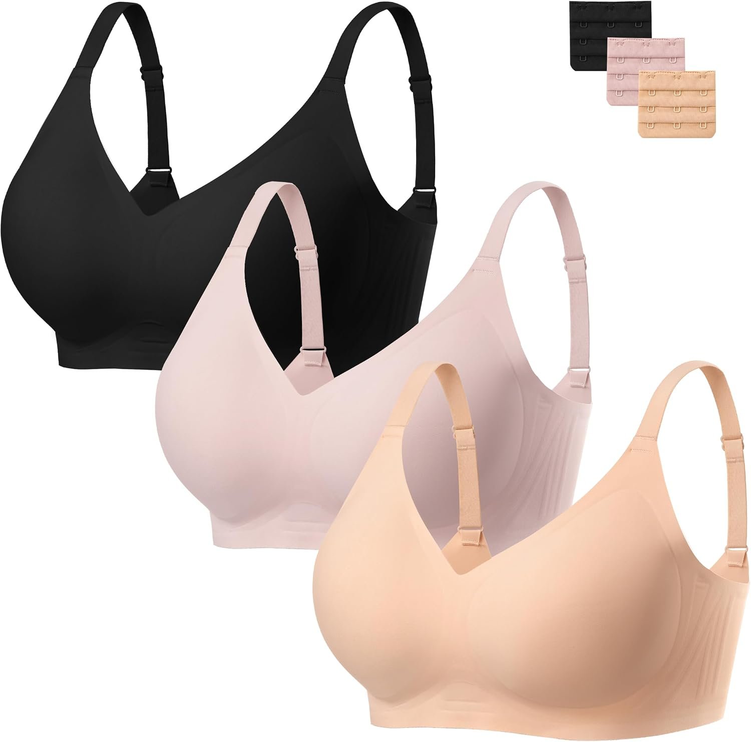 habibee Jelly Bra for Women No Underwire Comfort Seamless Bras Push Up Wireless Bras Full Coverage Bralettes