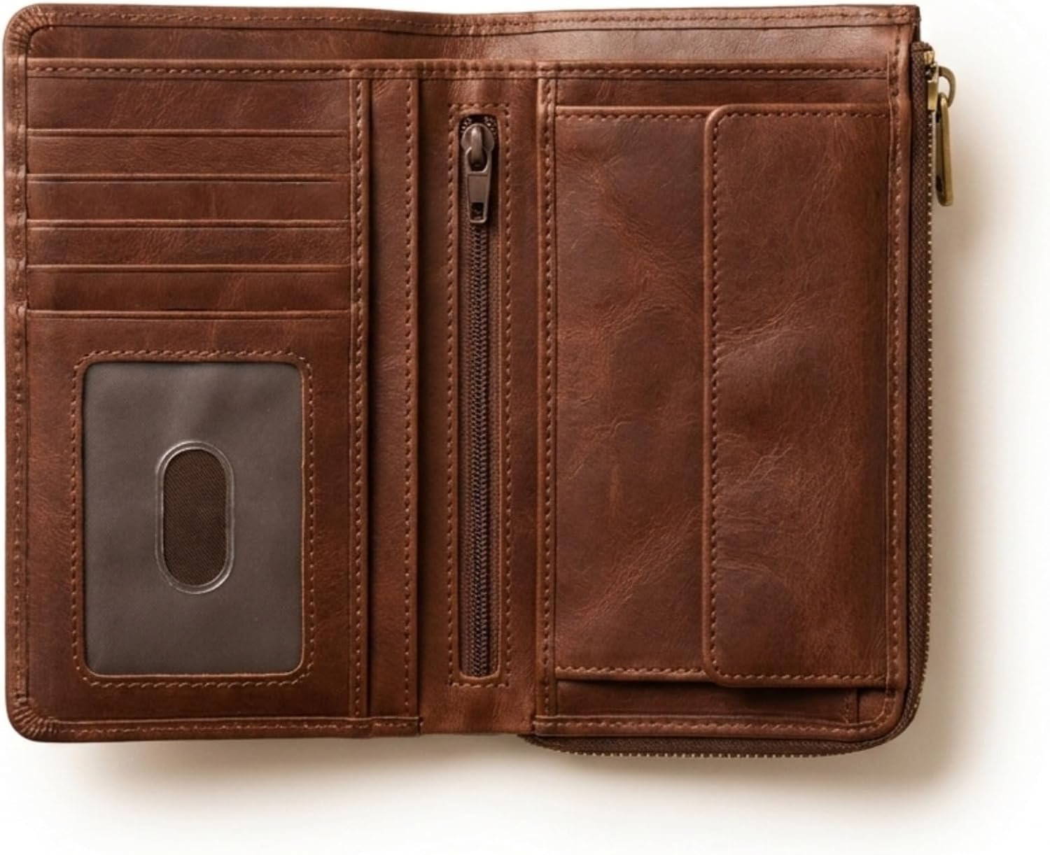 moonster Leather Wallets for Women 8×4 inch Handmade Womens Leather Wallet Brown – Genuine Leather Wallet Women -Ladies Wallets Leather – Women’s Wallets – Multi Compartment RFID Wallet for Women