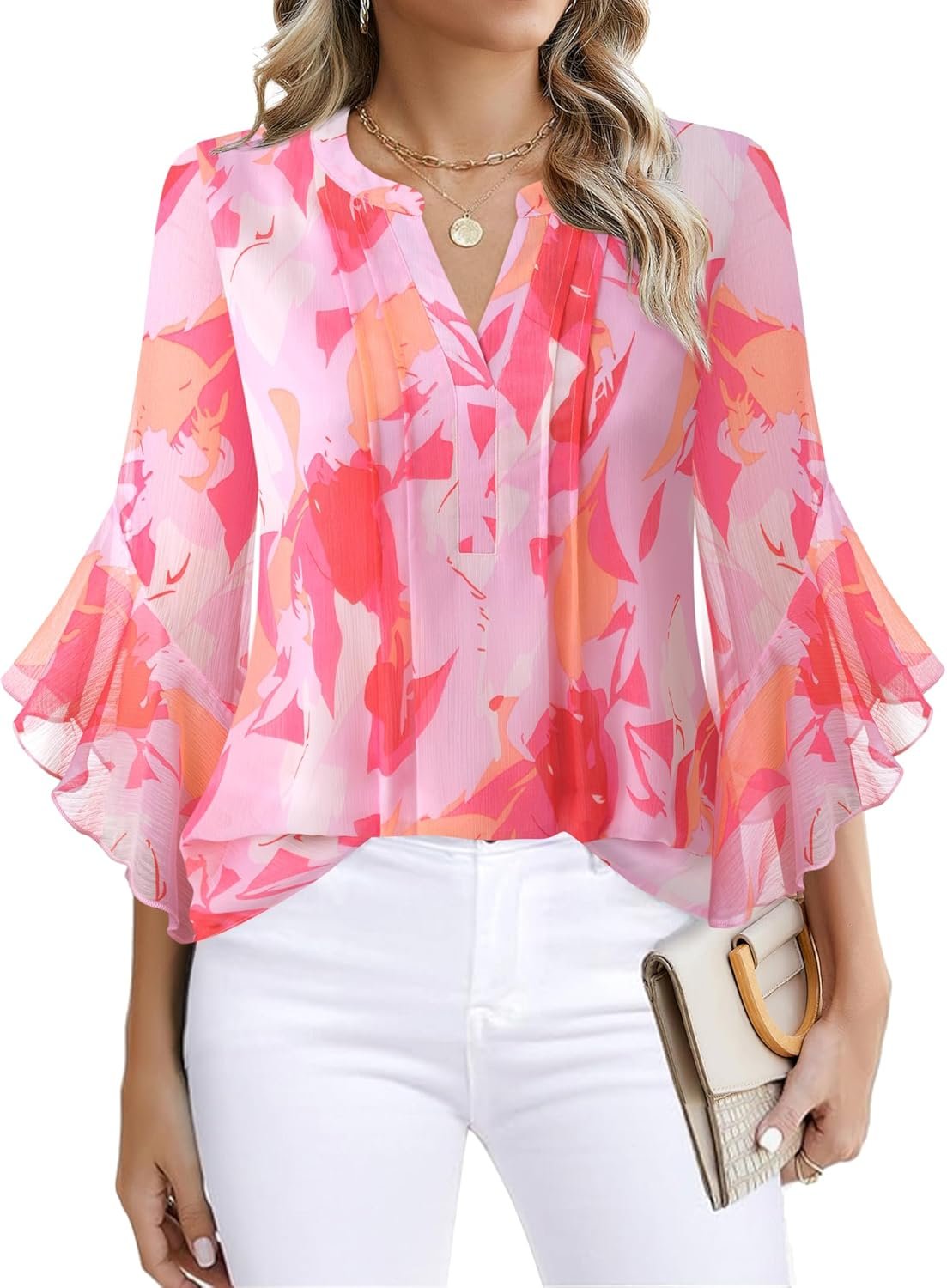 Timeson Women’s 3/4 Sleeve Dressy Casual Top