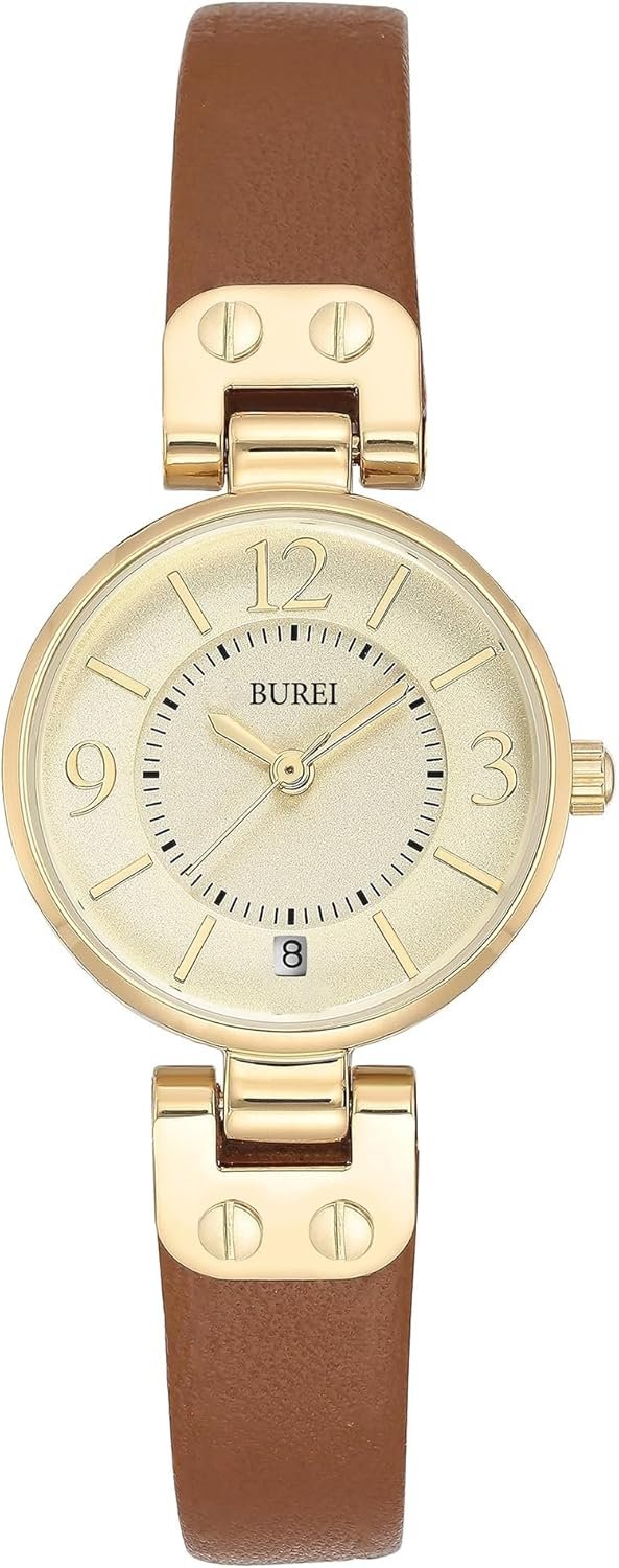 BUREI Women’s Quartz Watch,25mm Small Elegant Dial with Leather Strap,Minimalist Lightweight Casual Dress Watch for Women,Mothers Day Gifts for Mom