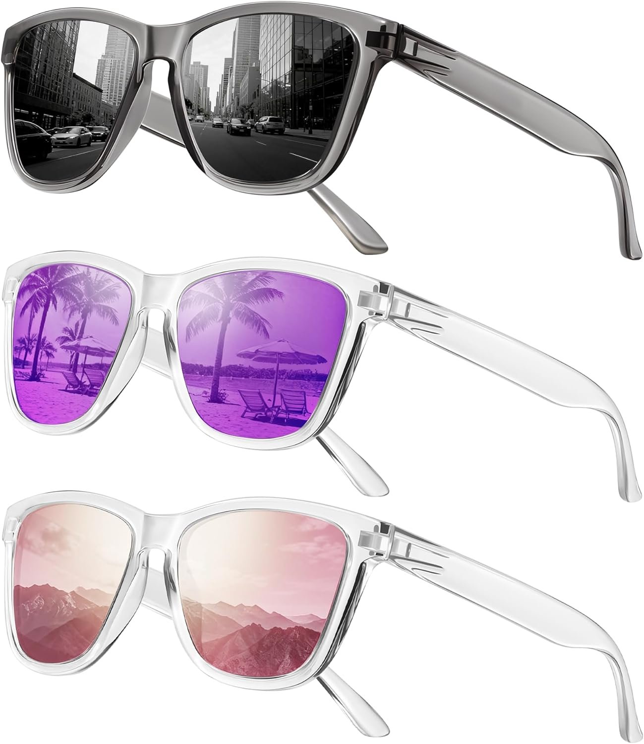 Sunglasses Womens Polarized Sunglasses for Mens Womens Retro Mirror Lens for Driving Fishing UV400 Protection