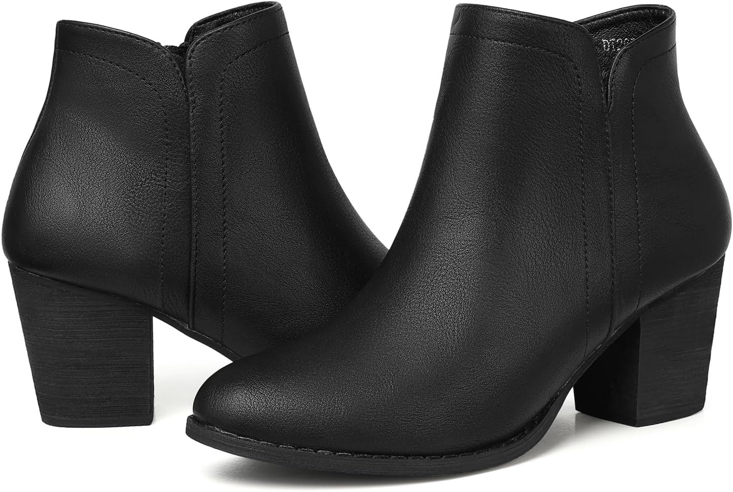 SHIBEVER Women’s Ankle Boots Heel: Chunky Low Heeled Almond Toe Short Booties with Zipper Faux Suede Dress Western Fall 2025 Shoes