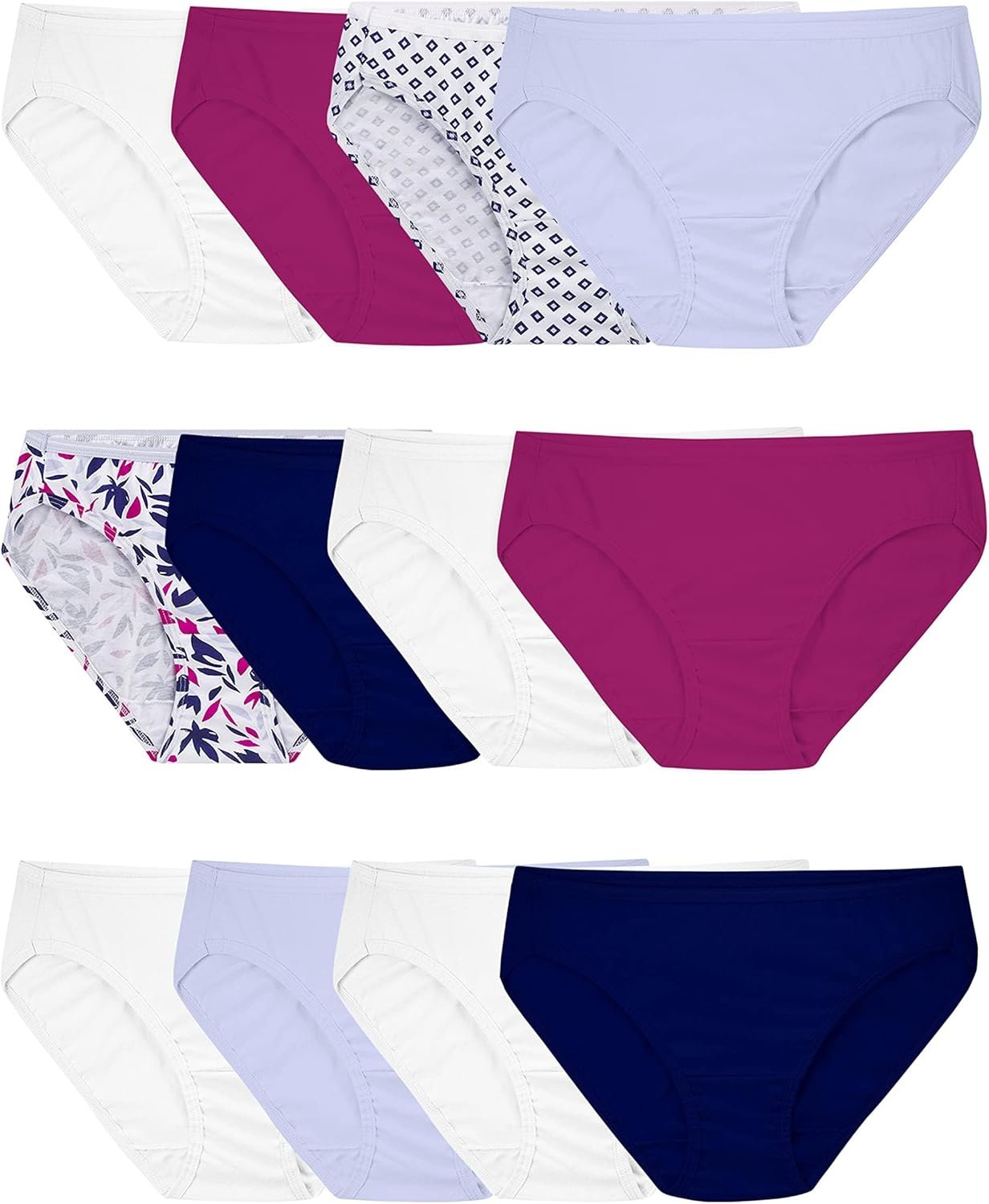 Fruit of the Loom Women’s Eversoft Cotton Underwear Multipacks, Tag Free & Breathable, Available in Plus Size