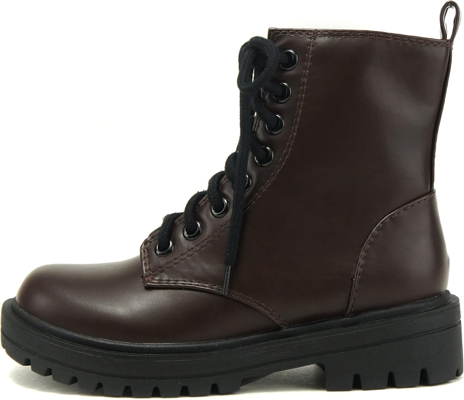 Soda FIRM – Lug Sole Combat Ankle Bootie Lace up w/Side Zipper