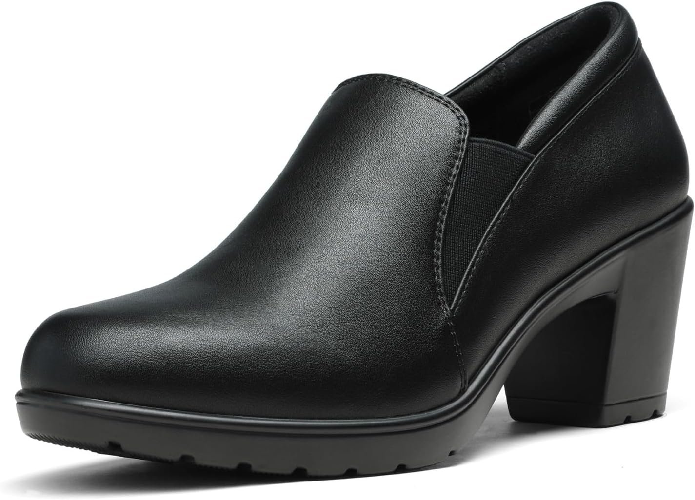 DREAM PAIRS Women’s Low Chunky Block Heels Pumps Comfortable Slip-on Heeled Loafers Dress Work Shoes for Office Business LOLA