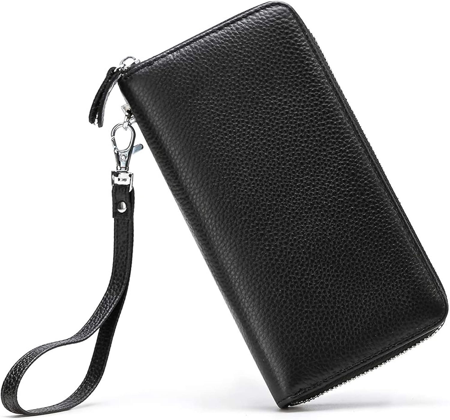 Moflycom Womens Wallet RFID Blocking Genuine Leather Zip Around Wallet Clutch Wristlet Travel Long Purse for Women