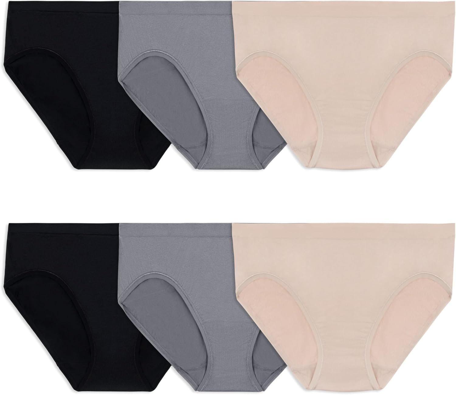 Fruit of the Loom Women’s No Show Seamless Underwear, Amazing Stretch & No Panty Lines, Smooth Under Clothes