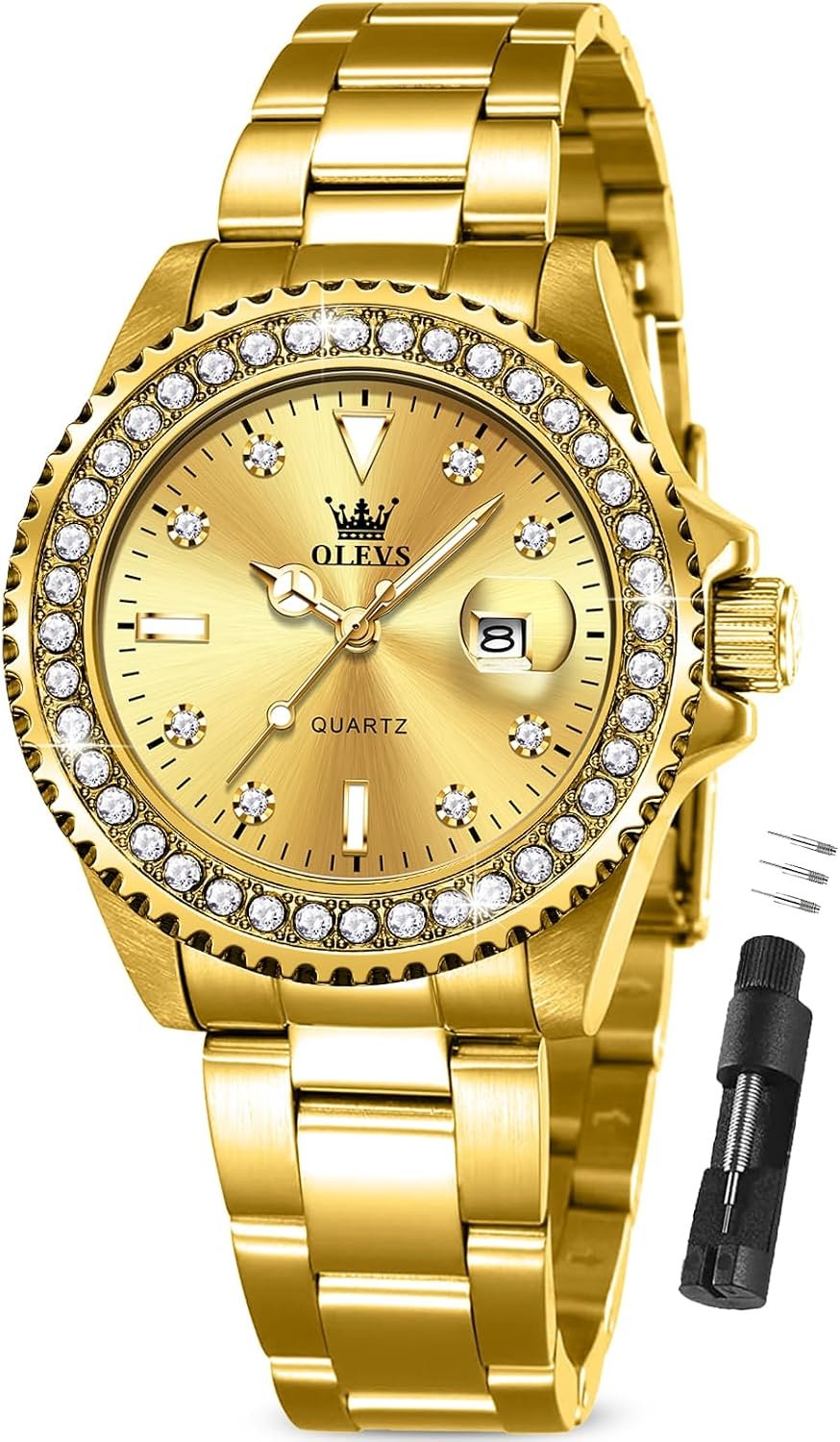 OLEVS Ladies Watch for Small Wrist Luxury Watch for Women Dress Lady’s Watches Waterproof Analog Quartz Pink/Blue/Green/White/Purple/Gold/Red/Blue Small Face Womens Watch Reloj para Mujer